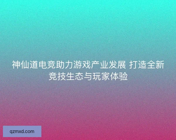 神仙道电竞助力游戏产业发展 打造全新竞技生态与玩家体验